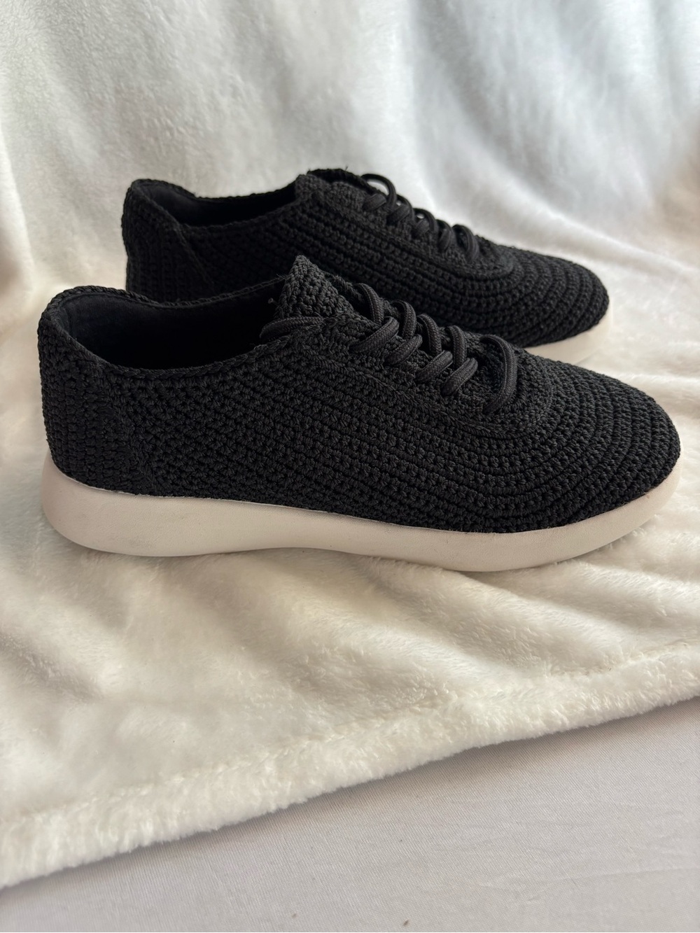 The Sak Women's Knit Lace-Up Sneakers Black Size 8